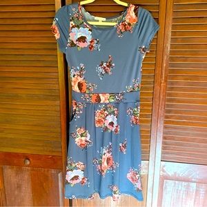 Stevie Hender Blue Floral Midi Dress